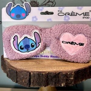 Kids Pink Teddy Spa Headband with Stitch Patch from the CRÈME Shop